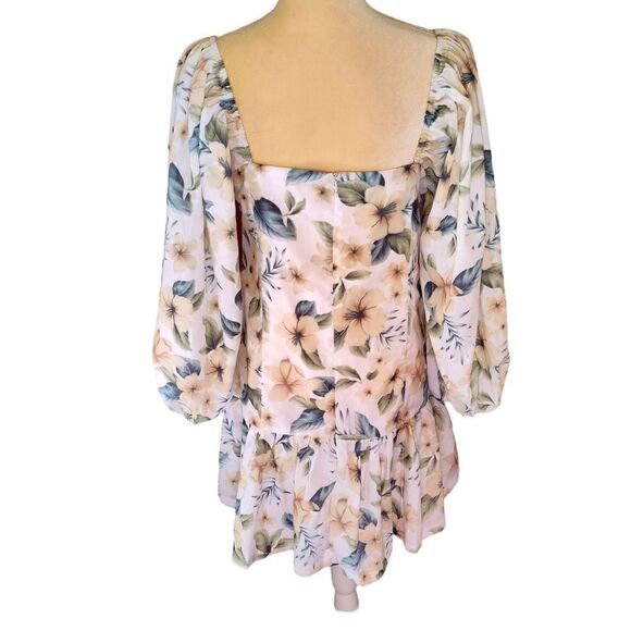 Avantlook Puff Sleeve Pleated Dress Size Large - Picture 9 of 10